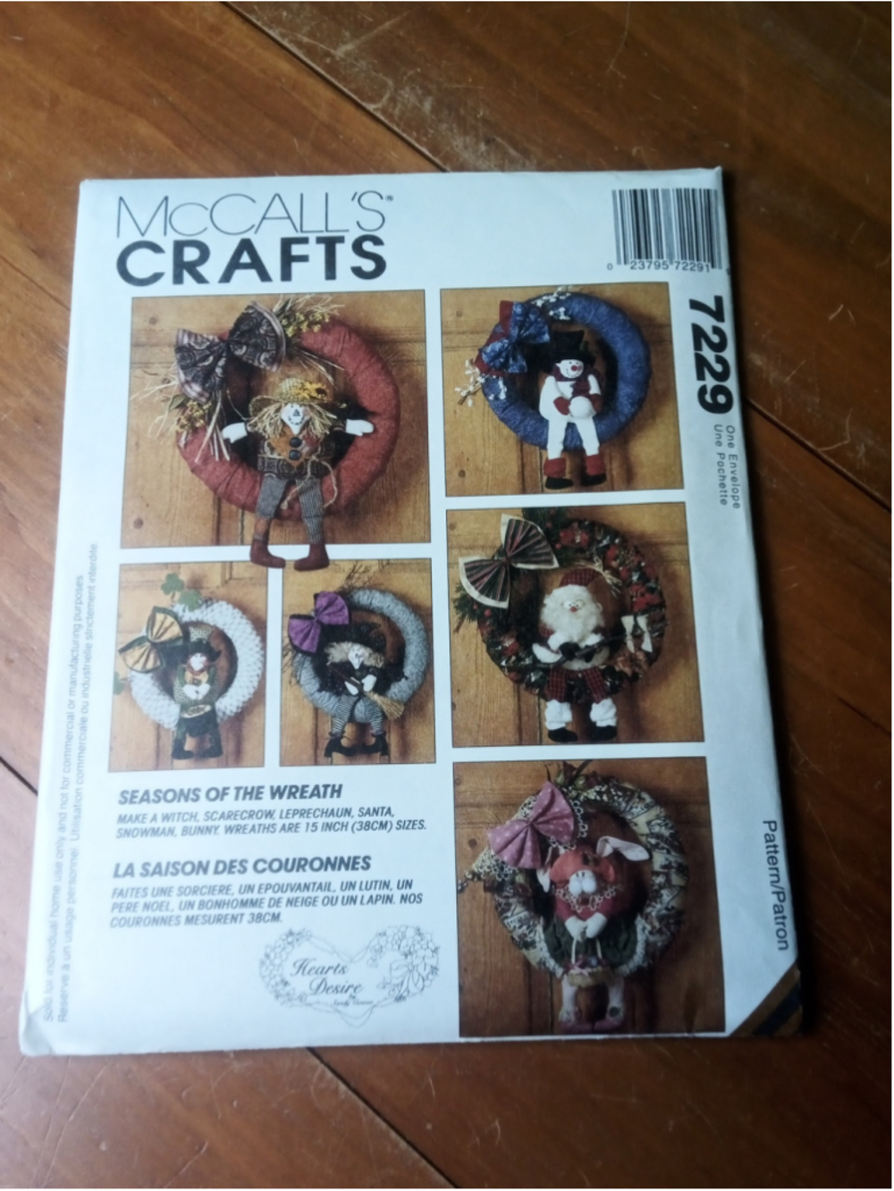McCall's Crafts Seasons of the Wreath Pattern 7229 Uncut